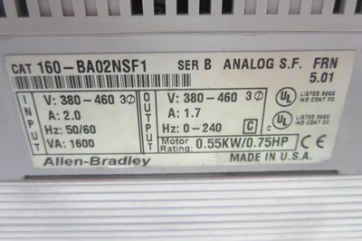 USED ALLEN BRADLEY 160-BA02NSF1 SPEED CONTROLLER 160BA02NSF1