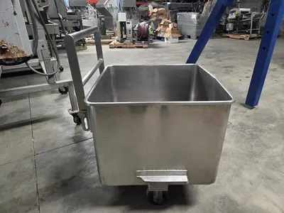 USED CUSTOM DESIGNED & MANUFACTURED STAINLESS STEEL DUMP BUGGY 400LBS.