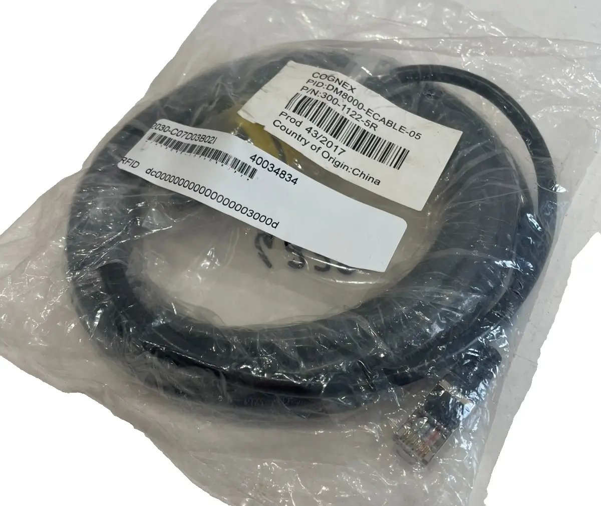 NEW COGNEX 300-1122-5R ETHERNET CABLE 30011225R