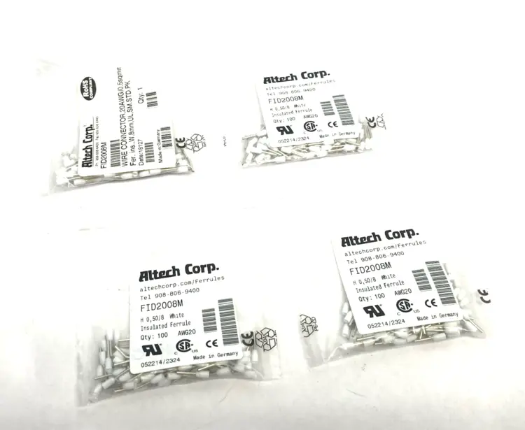 New | in-Stock Altech Crimp Ferrule Terminals 20AWG/0.5sqmm PACKS OF 100, LOT OF 4 Electrical Fittings Michigan US | Maverick Industrial Sales #1390897