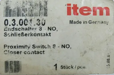 NEW ITEM 0.3.001.30 PROXIMITY SWITCH 8-NO 0300130 PNP-N0
