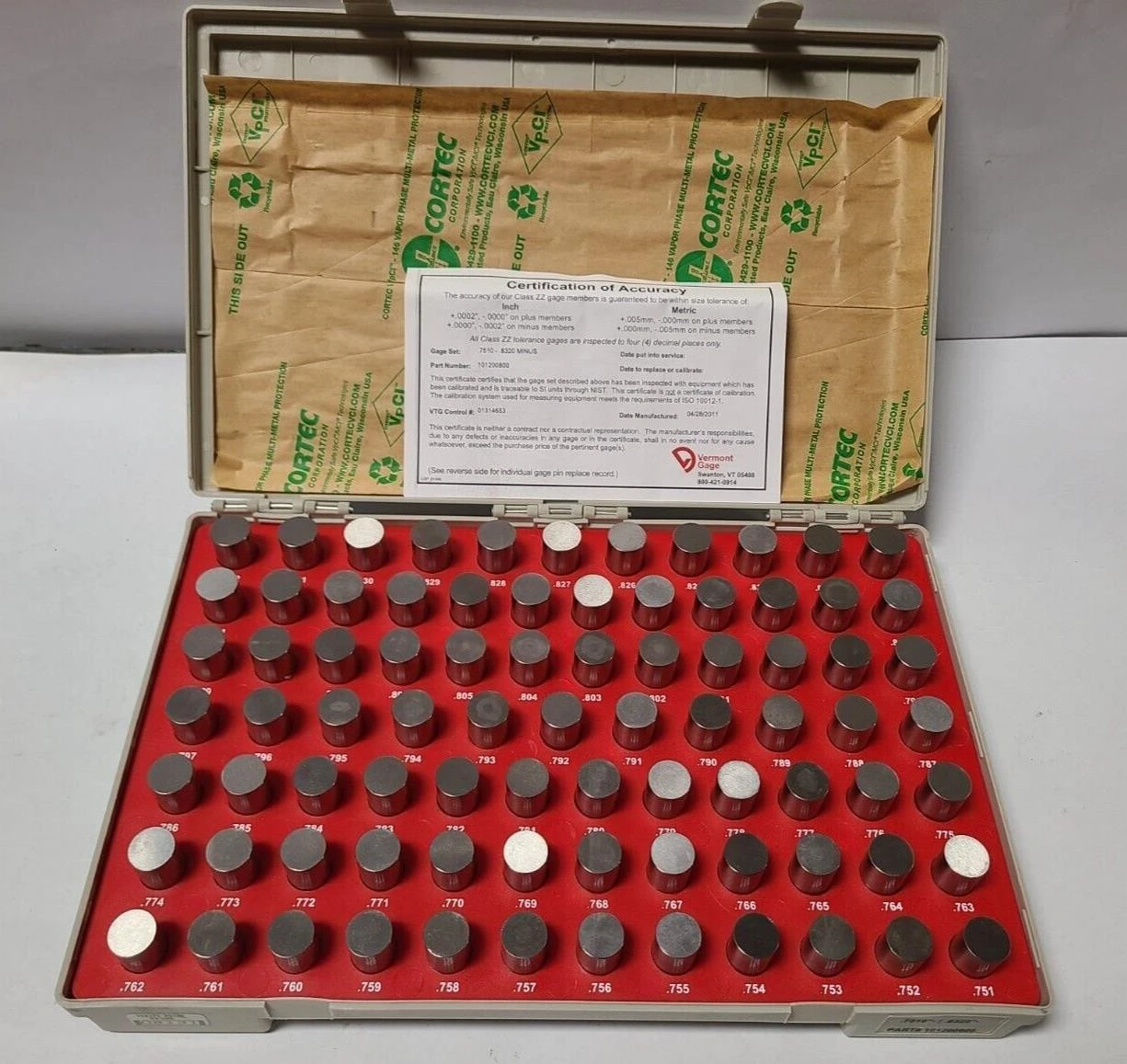 New | in-Stock Vermont Gage 37853489538974 Pin & Plug Gages California US | Amiron Machinery #1495008