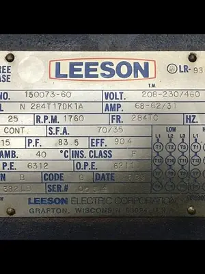 USED LEESON ELECTRIC CO N 284T17DK1A