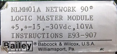 USED BAILEY NLMM01A NETWORK 90 LOGIC MASTER MODULE