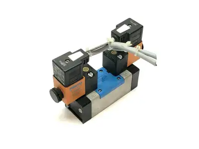 MDH-5/3E-D-1 C | Festo  Air Solenoid Valve w/ MDH-3/2-24V DC Solenoids - Used