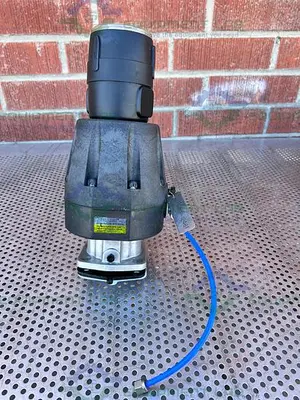 USED ITT PURE-FLO A216 DIAPHRAGM STAINLESS STEEL VALVE 2" W/ ASCO VALVE POSITIONER