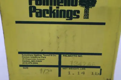 NEW IN BOX PALMETTO PACKING 1347AF Packing Seal 1/2 Sq In. STOCK H452A