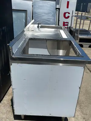 Used Falcon Restaurant Supply Used 79"x 30" Stainless Steel Beverage Drink Station with Sink and Drip Tray Drain - SS1 Underbar Equipment Illinois US | Falcon Restaurant Supply #1376124