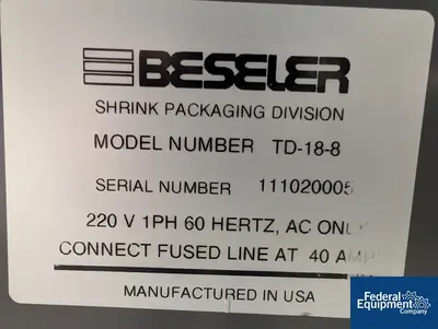 USED Beseler Beseler Heat Tunnel, model TD-18-8
