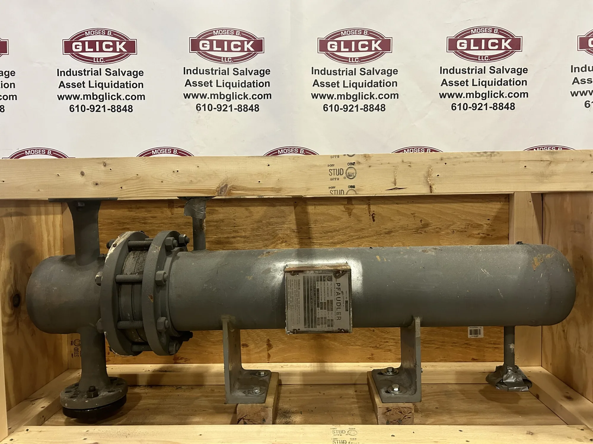 Pfaudler Shell and Tube Heat Exchanger 8″ Diameter x 56″ Long