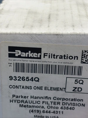 (2) Parker 932654Q Micron Microglass III Media Hydraulic Filter Elements NIB
