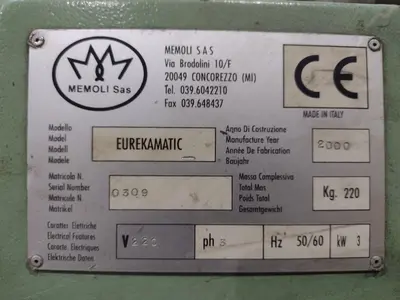 1.75" CARELL (MEMOLI) MODEL #EUREKAMATIC UNIVERSAL PROGRAMABLE BENDER: YOBRO #24253