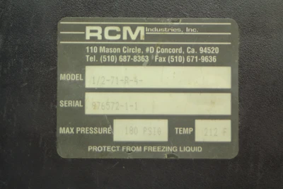 Used RCM Industries 1/2-71-R-4 Air Velocity and Flow California US | Davliegogo LLC #1706966