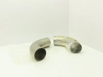 Pfeiffer 6-2WC-400H Vacuum Elbow 90 Deg Radius 4" W/ Extended Tangents Lot of 2