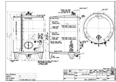 New Stock - Letina 1320 Gallon / 5000L Jacketed closed tank