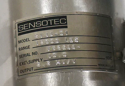 NEW SENSOTEC 2743-01 LOAD CELL 12000LBS. 10.0, 2.2MV/V, 274301