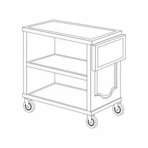 Forbes Industries Room Service Cart w/ (3) Shelves & Drop Leaf - 34"L x 19"W x 33 1/2"H, Wood (5562)