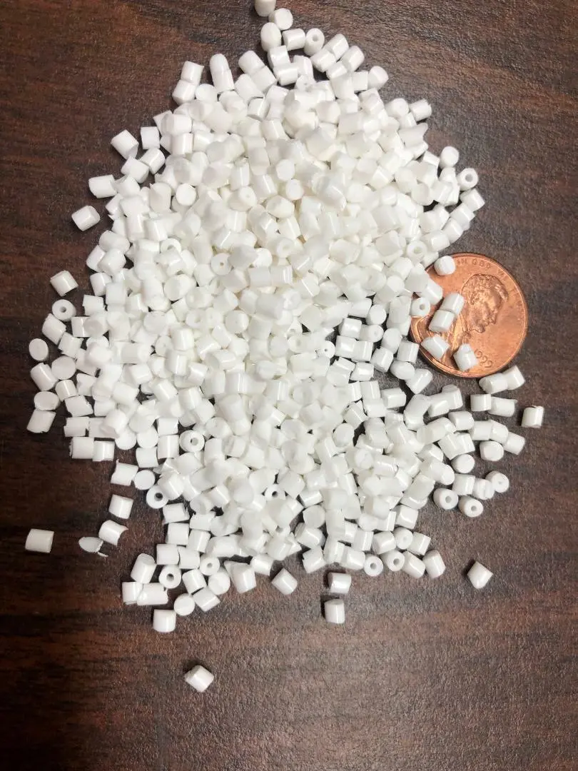 HDPE White Plastic Pellets Resin Material Injection Molding 45 Lbs Polyethylene