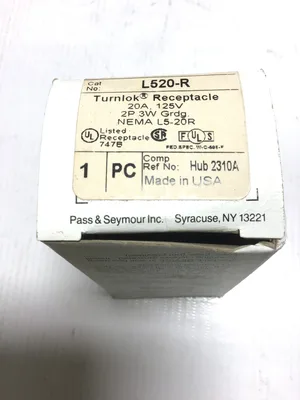 Turnlok L520-R Black Receptacle 20A 125V 2P 3W NEMA L5-20R (Lot of 6)