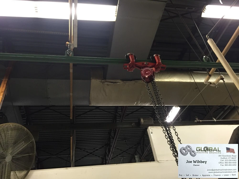 CM 1/2 Ton Overhead Monorail Hoist 15 Ft Long Chain Fall & Trolley