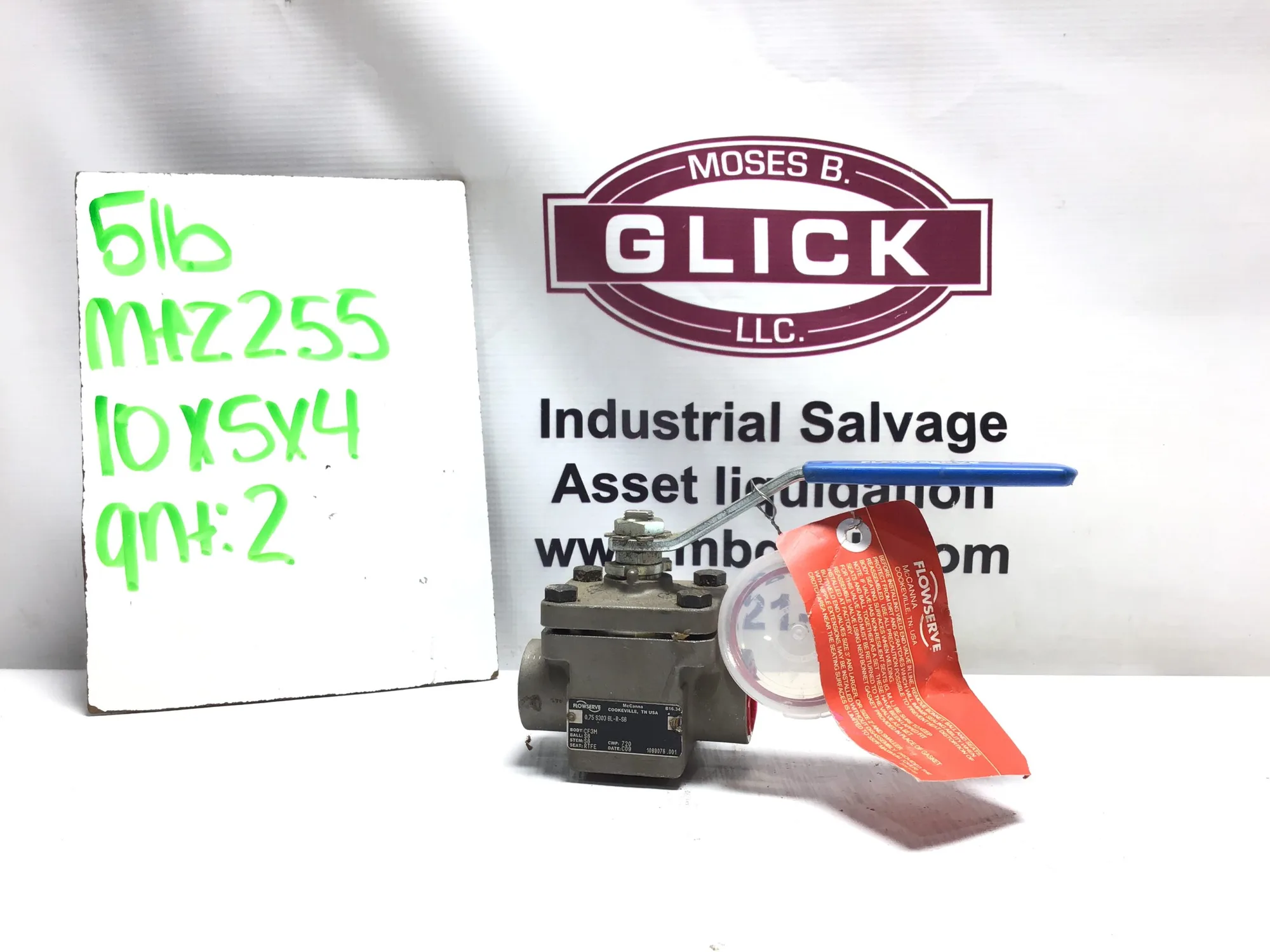 Flowserve/McCanna 3/4″-300 4-Bolt Flange Stainless Steel Ball Valve