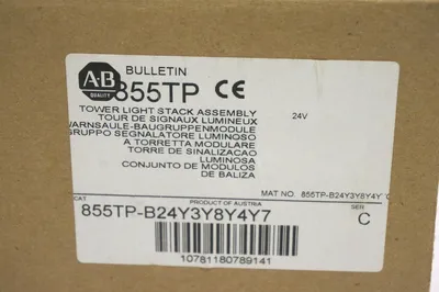 NEW ALLEN BRADLEY 855TP-B24Y3Y8Y4Y7 STACK LIGHT ASSY. SER.C 855TPB24Y3Y8Y4Y7
