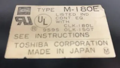 Used TOSHIBA C-180E PLC Contactors Michigan US | Ideal Machinery #1299928