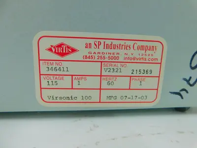 Used VIRTIS 100 346411 Miscellaneous Laboratory Equipment Texas US | Aucto #1455826