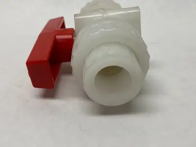 Double Union PVC Ball Valve, 1/2", White, Slip Sockets - New Other