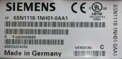 USED SIEMENS 6SN1123-1AB00-0HA1 SIMODRIVE LT-MODULE VER.A 6SN1118-1NH01-0AA1 C
