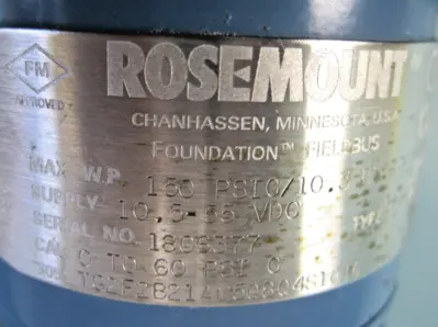 USED Rosemount 3051 TG 2F 2B21AM5Q8Q4S1Q16