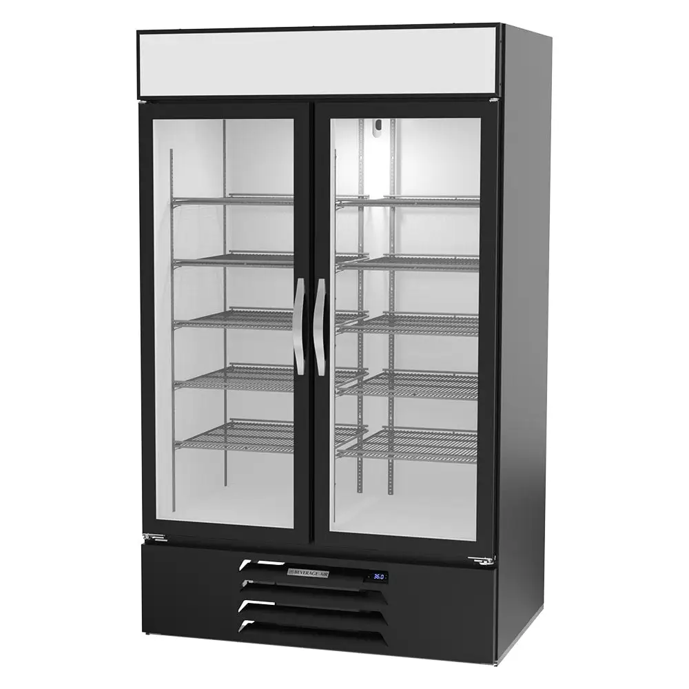 Beverage-Air MMR44HC-1-B 47" Marketmax™ Two Section Glass Door Merchandiser - (2) Left/right Hinge Swing Doors, Black, 115v