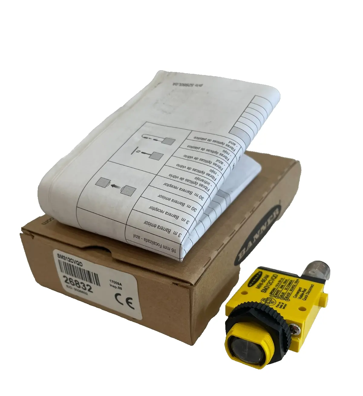 NEW BANNER ENGINEERING SM312CVQD PHOTOELECTRIC SENSOR 26832