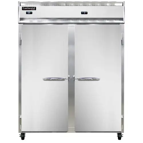 Continental 2RFENSA 57" Two Section Commercial Combo Refrigerator Freezer - Solid Doors, Dual Temp, 115v