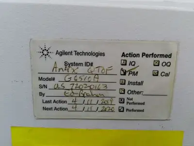 Agilent G6510A Accurate-Mass Quadrupole Time-of-Flight (Q-TOF) LC/MS System