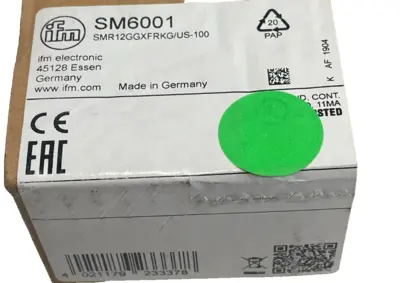 NEW IFM SMR12GGXFRKG/US-100-SM6001 FLOW METER SMR12GGXFRKGUS100 SM6001
