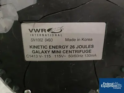Used VWR (2) VWR Model C1413 Kinetic Energy 26 Joules Galaxy Mini Centrifuge Lab Centrifuges Ohio US | Federal Equipment Company #1080178