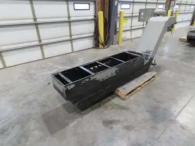 Enomoto Hinge Belt CNC Chip Conveyor 16"x 62" Infeed 31" Discharge 220V 3PH