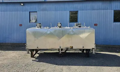 Used 2000 Gallon Jacketed Tank, 3 Compartments With Mixers, Flavor Tank