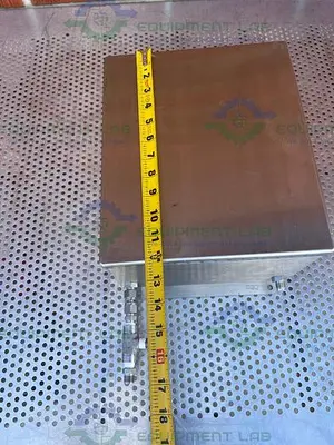 USED HOFFMAN 13" X 10" X 6"  ENCLOSURE W/ MALEMA FLOW M-50-S23-10 FLOW SWITCH, GAUGE