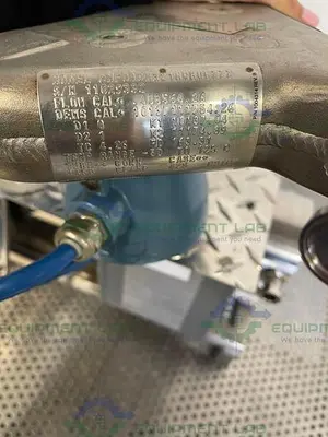 USED QUATTRO FLOW PUMP W/ 3HP MOTOR, ROSEMOUNT CMF010 MASS FLOW SENSOR, TRANSMITTER