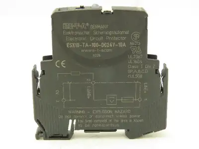 E-T-A ESX10-TA-100-DC24V-10A Circuit Breaker Protector 24VDC 10 Amp DIN Rail ETA