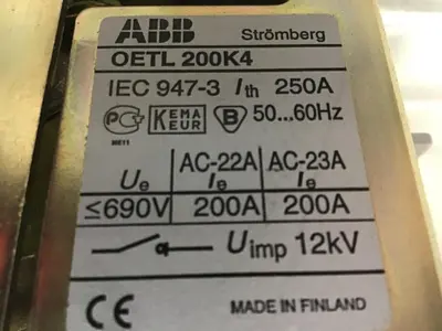 USED ABB OETL 200K4