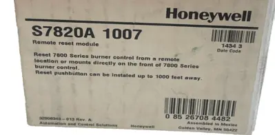 NEW HONEYWELL S7820A 1007 REMOTE RESET MODULE S7820A1007