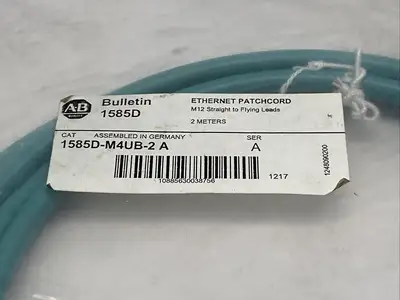 1585D-M4UB-2A | Allen Bradley  Ser A Ethernet Patchcord Male M124-Pin 2m - New