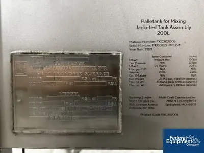 USED Sartorius 200 Liter Sartorius Palletank for Mixing Jacketed