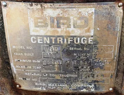 (2) Bird 6400 (44 x 132) screen bowl decanter centrifuges, CS.