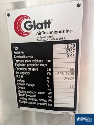 USED Glatt Glatt Power Sieve, Model TR-80, S/S