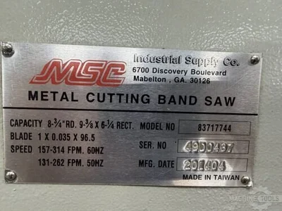 Used 2014 MSC 83717744 Horizontal Band Saws Georgia US | The Equipment Hub #1323235