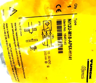NEW TURCK NI12U-M18-AP6X-H1141 SENSOR 1645140 NI12UM18AP6XH1141